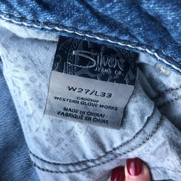 Silver "AIKO" Mid slim bootcut blue jeans size 27 - Picture 4 of 9